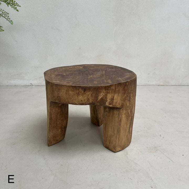 Antique Hand-carved Dark Wood Stools