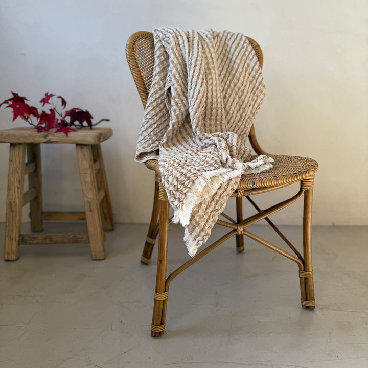 Luxury Waffle Weave Cotton Throw | Gilly