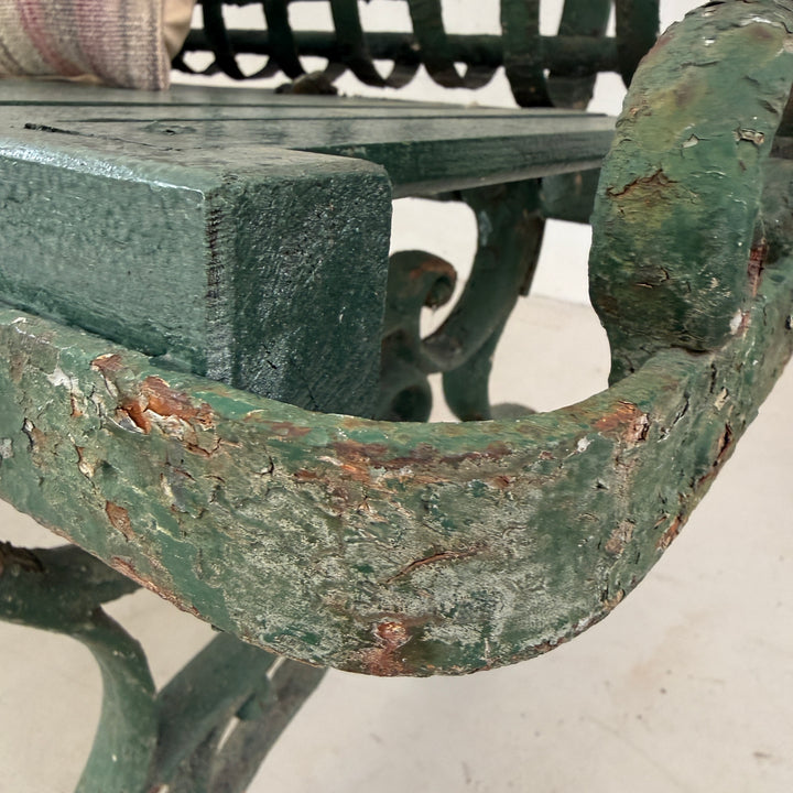 Antique French Metal Garden Bench