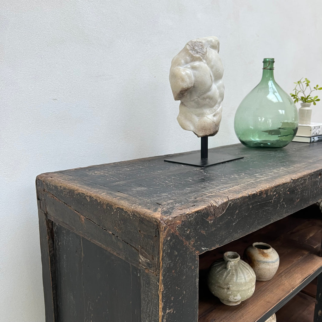 Antique elm rustic black shop counter | Jackson