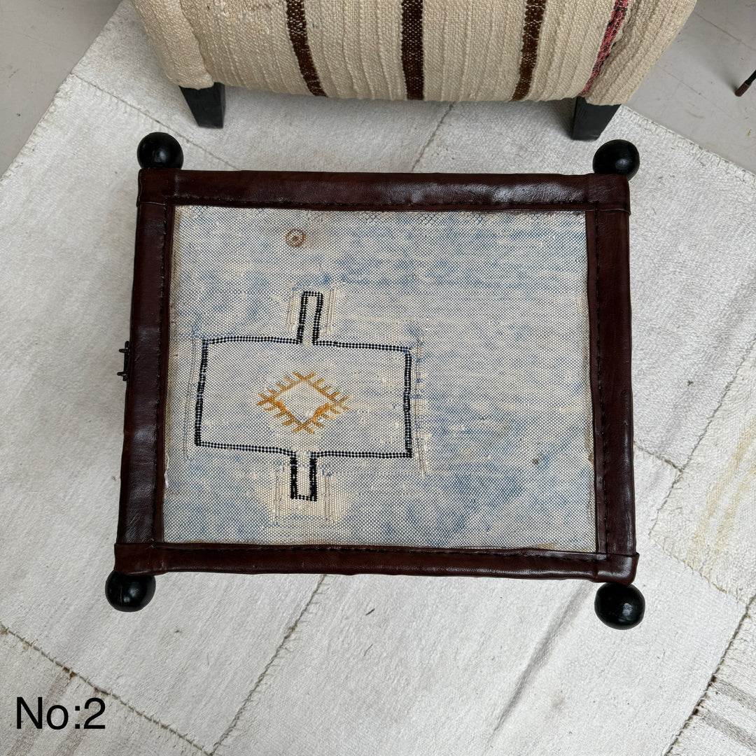 Antique Nomadic Textile Footstool