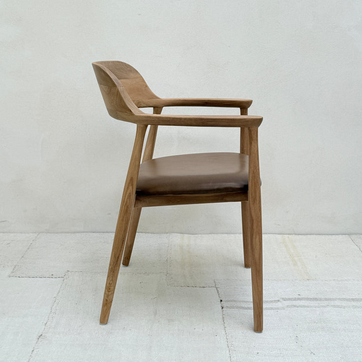 Natural Dining Chair Leather Seat | Hoxton