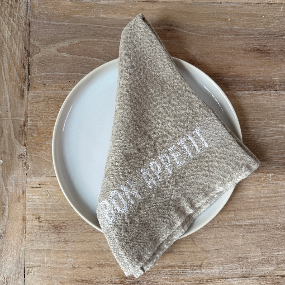 Bon Appetit Napkin Natural & White