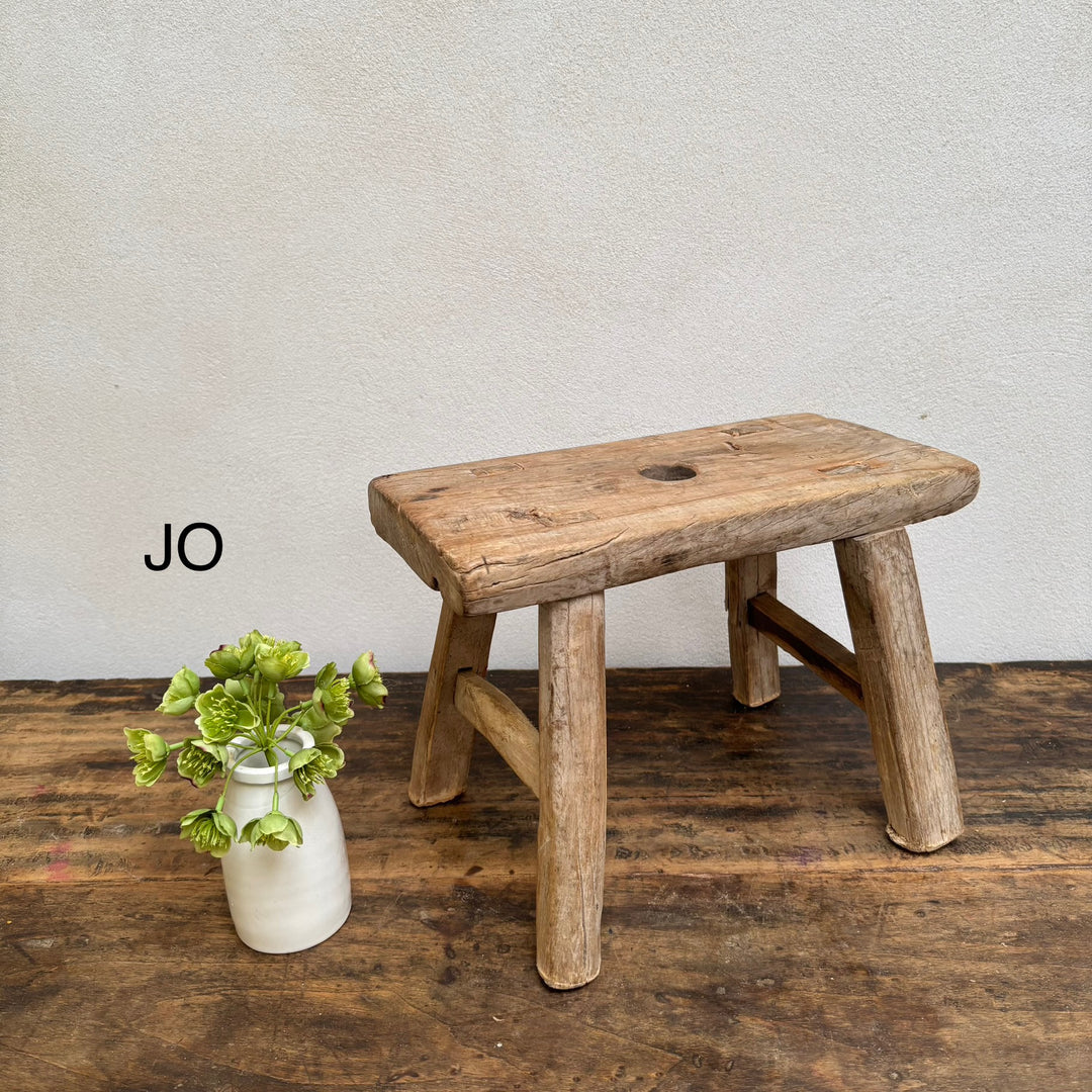 Antique rustic wood footstool (Select from photo)