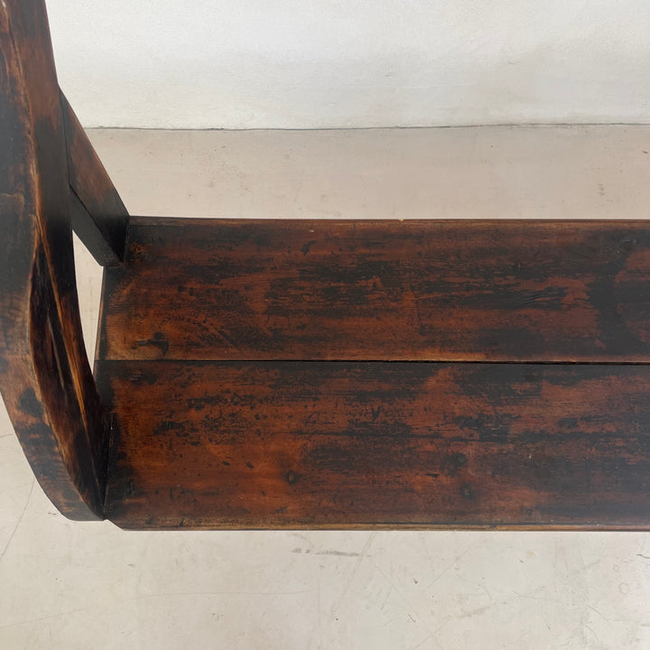 Vintage Dark Pine Church Bench | Ophelia