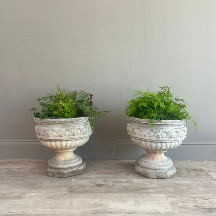Antique Cast Stone Garden Planters