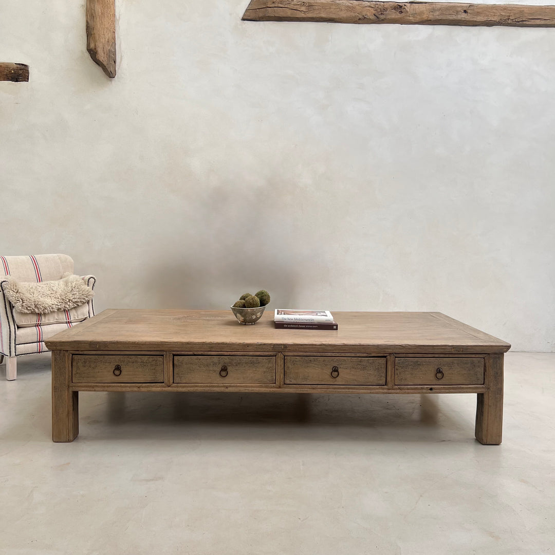 Antique Extra Large Coffee table with drawers | Matilda