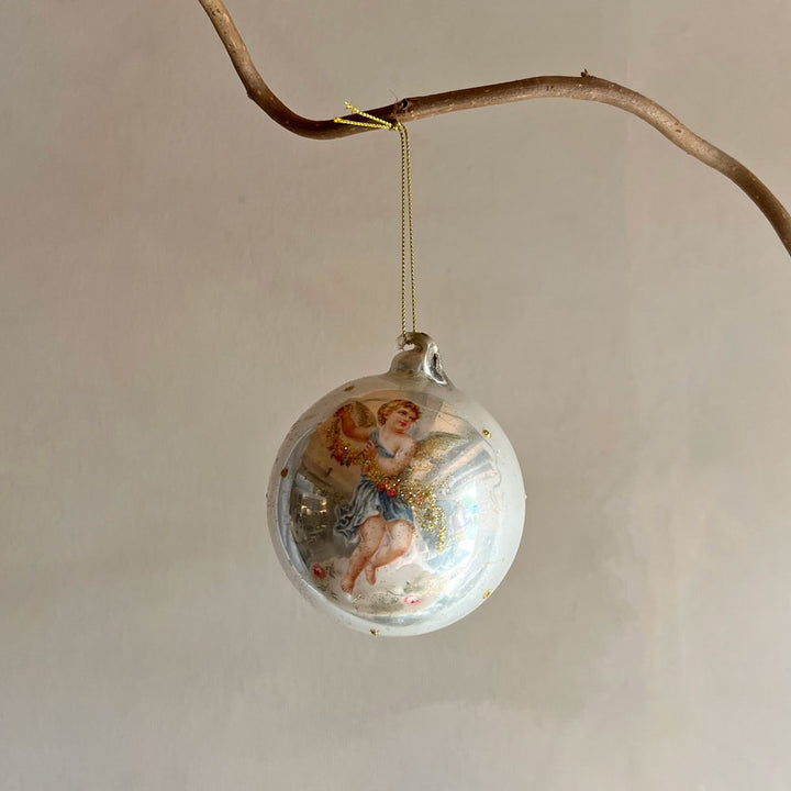 Glass pearl finish bauble | Angel
