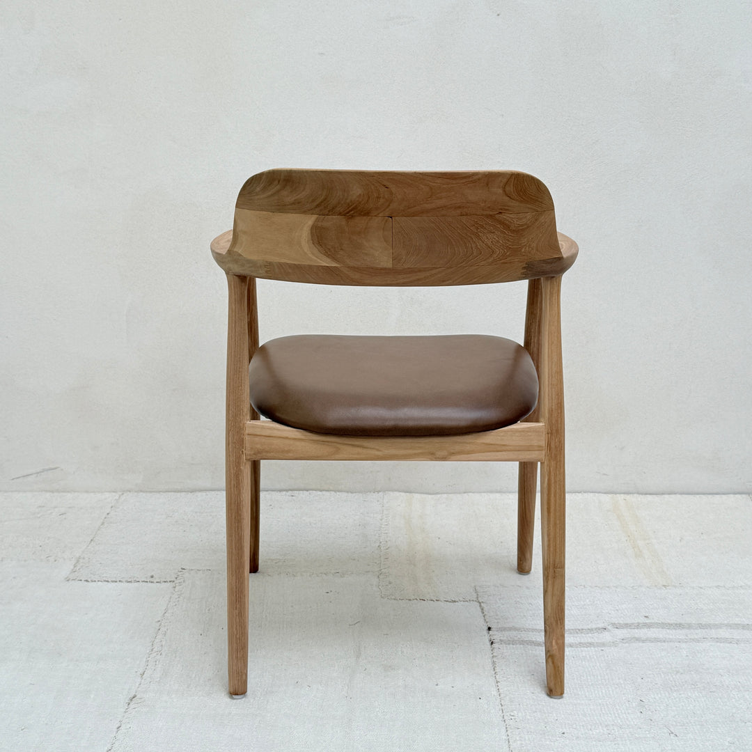 Natural Dining Chair Leather Seat | Hoxton