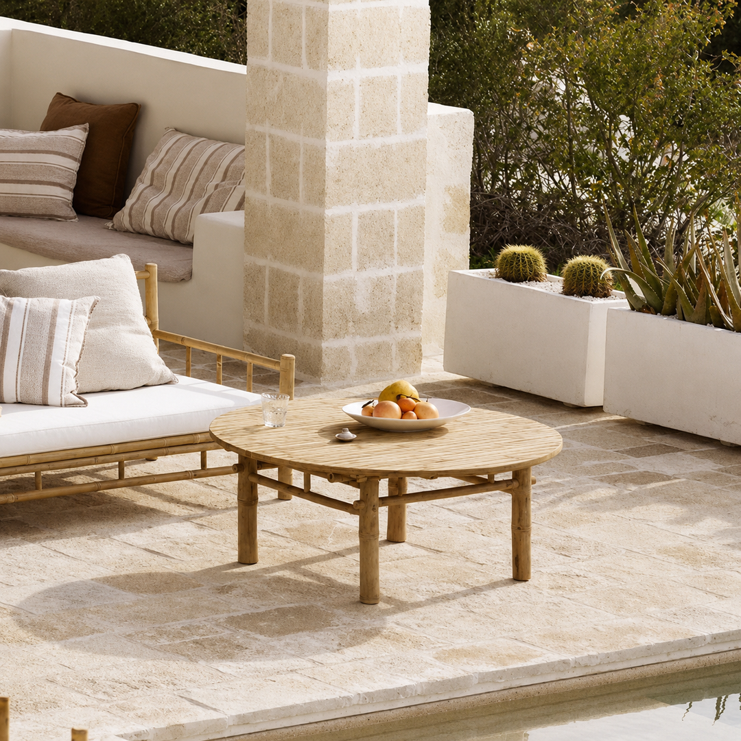 Bamboo Round Garden Coffee Table