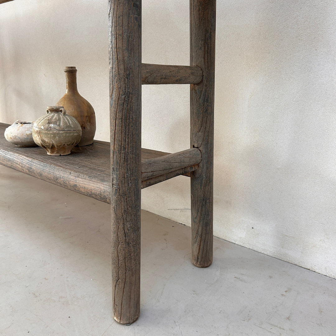 Antique rustic elm console table | Gus