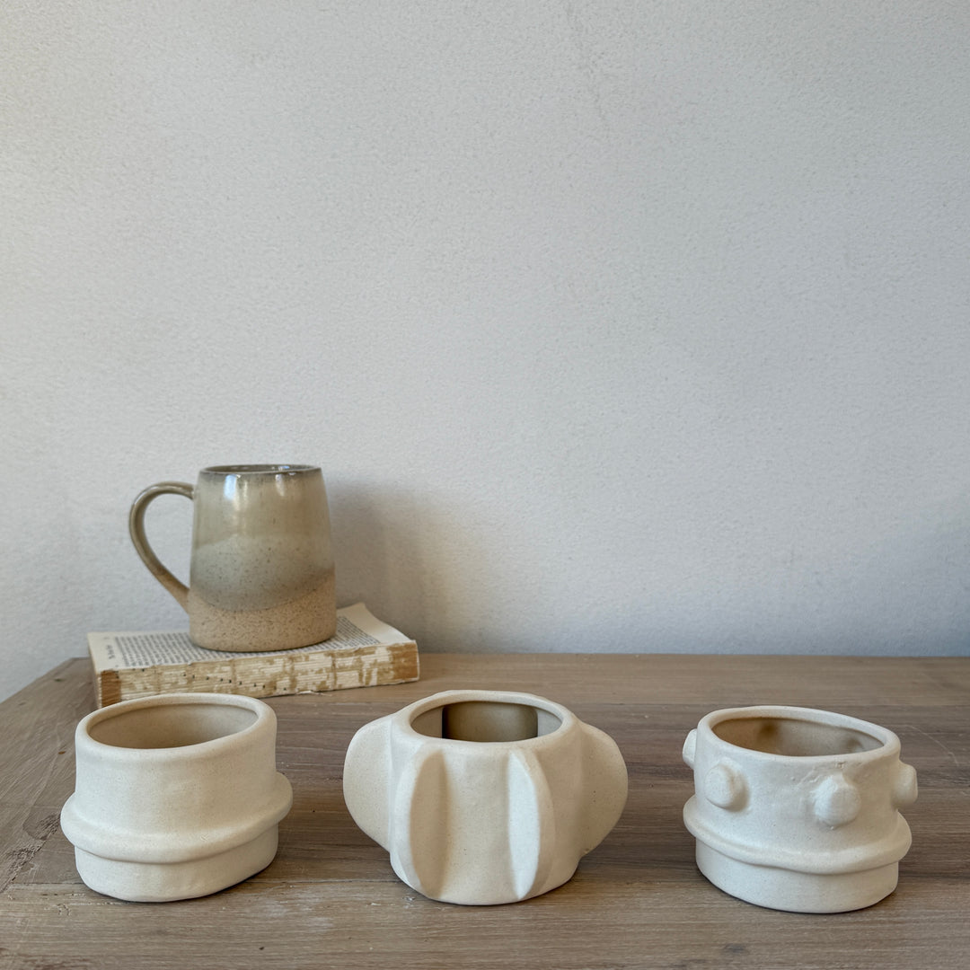 Natural Stoneware Ceramic Tealight Holder