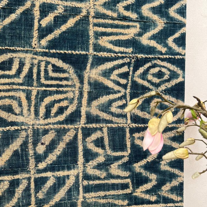 Antique Tribal Indigo Textile Artwork | 120 X 90