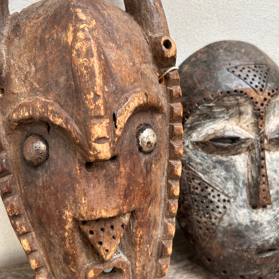 Antique West African tribal masks