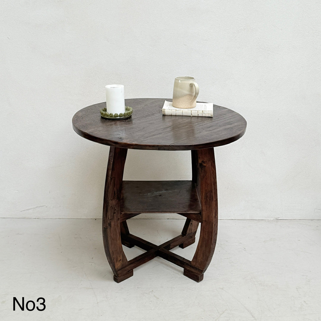 Antique Art Deco Round Side Tables