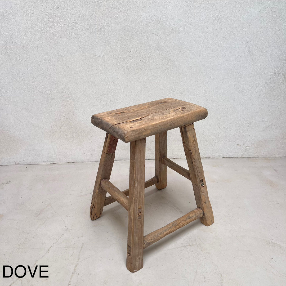 Rustic Wood Antique Stool (select from photo)