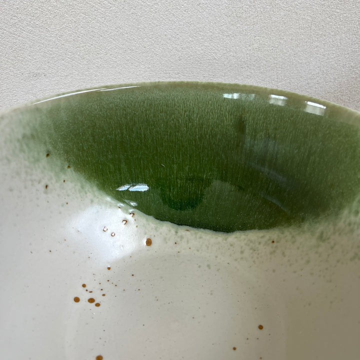 Green + White Splatter Bowl