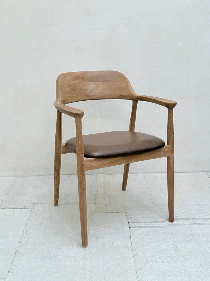 Natural Dining Chair Leather Seat | Hoxton