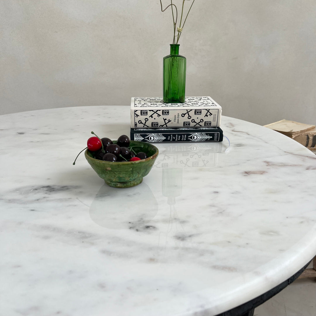 Vintage Marble Top Round Side Table | Bramber