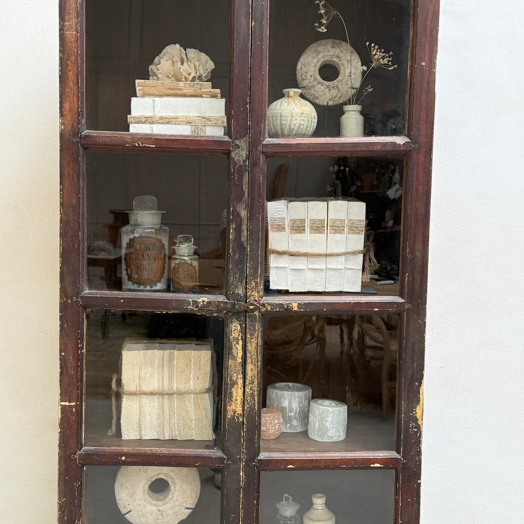 Antique Slender glazed cupboard Hendricks