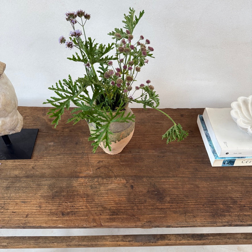 Extra Large Antique Elm Console Table Dark Wood | Cliveden