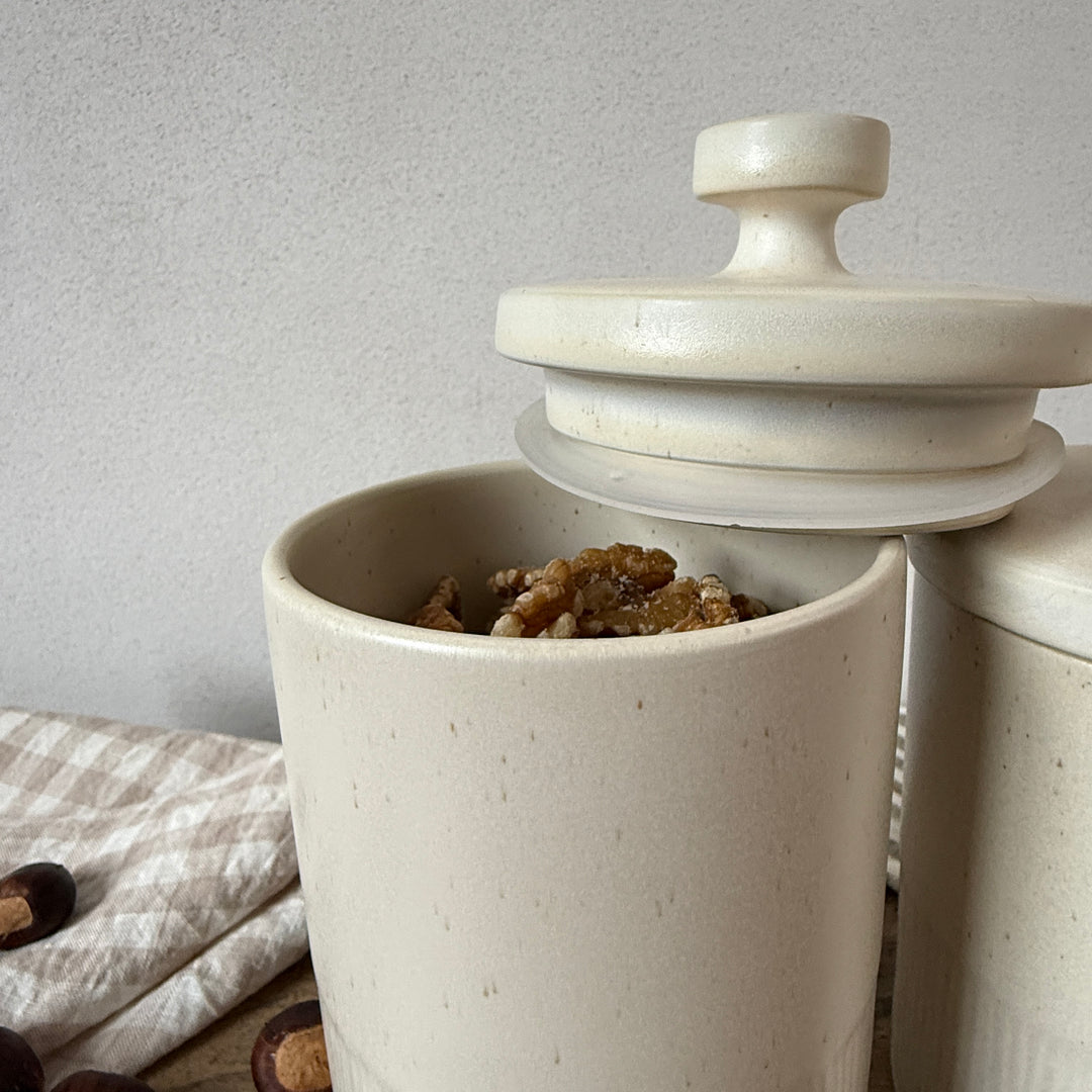 Cream Stoneware Storage Jar with Airtight Lid | Paloma