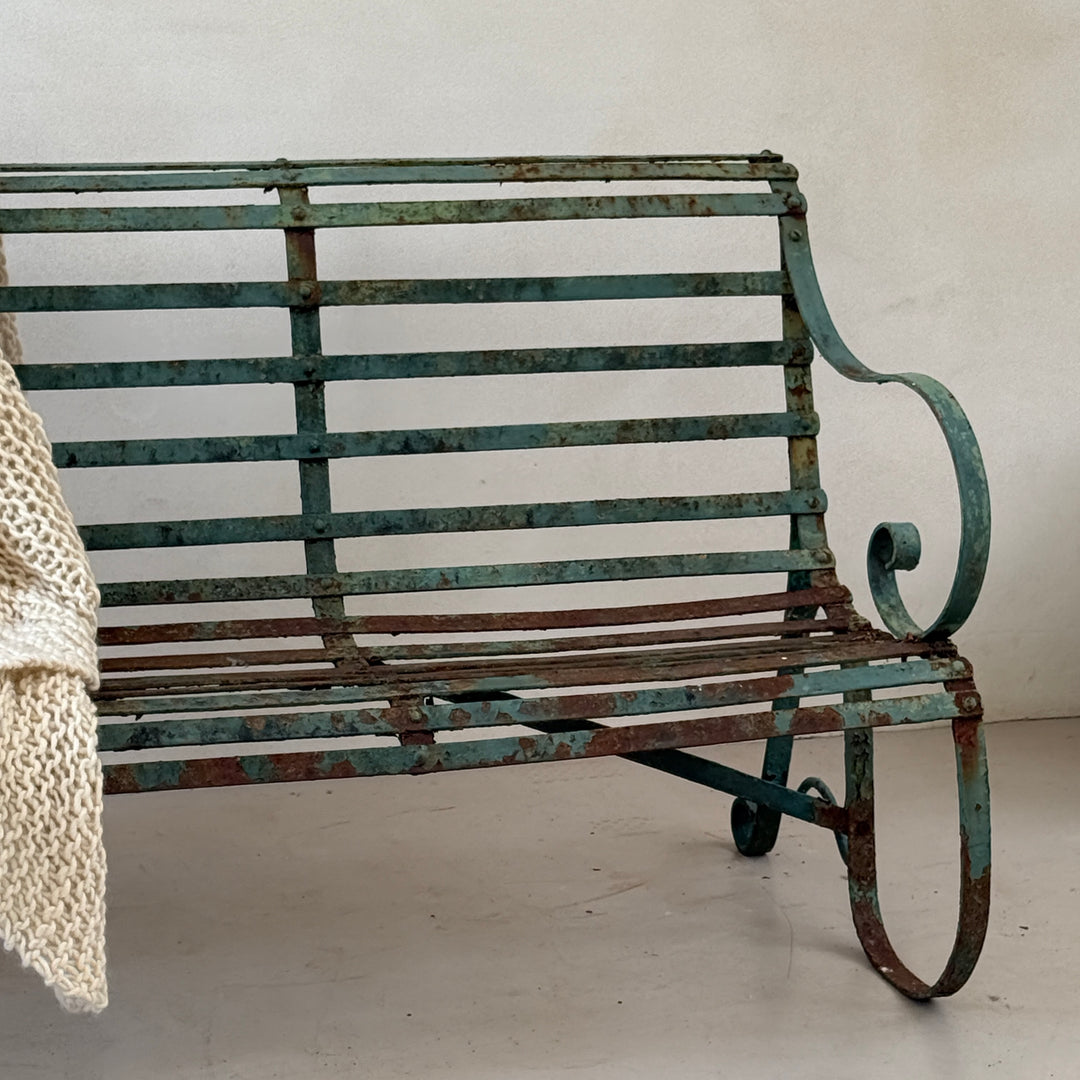 Victorian Green Metal bench