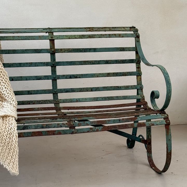 Victorian Green Metal bench