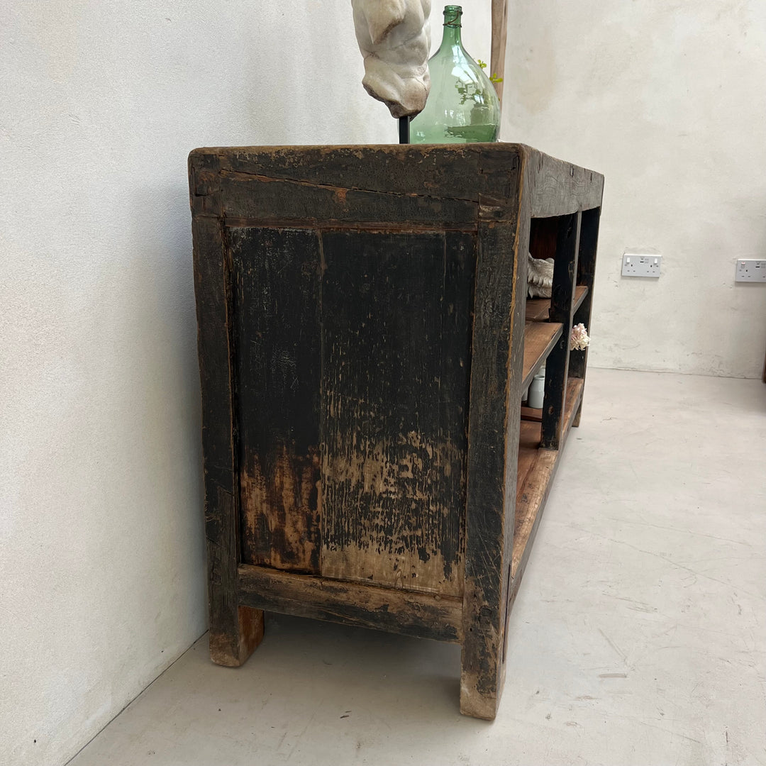 Antique elm rustic black shop counter | Jackson