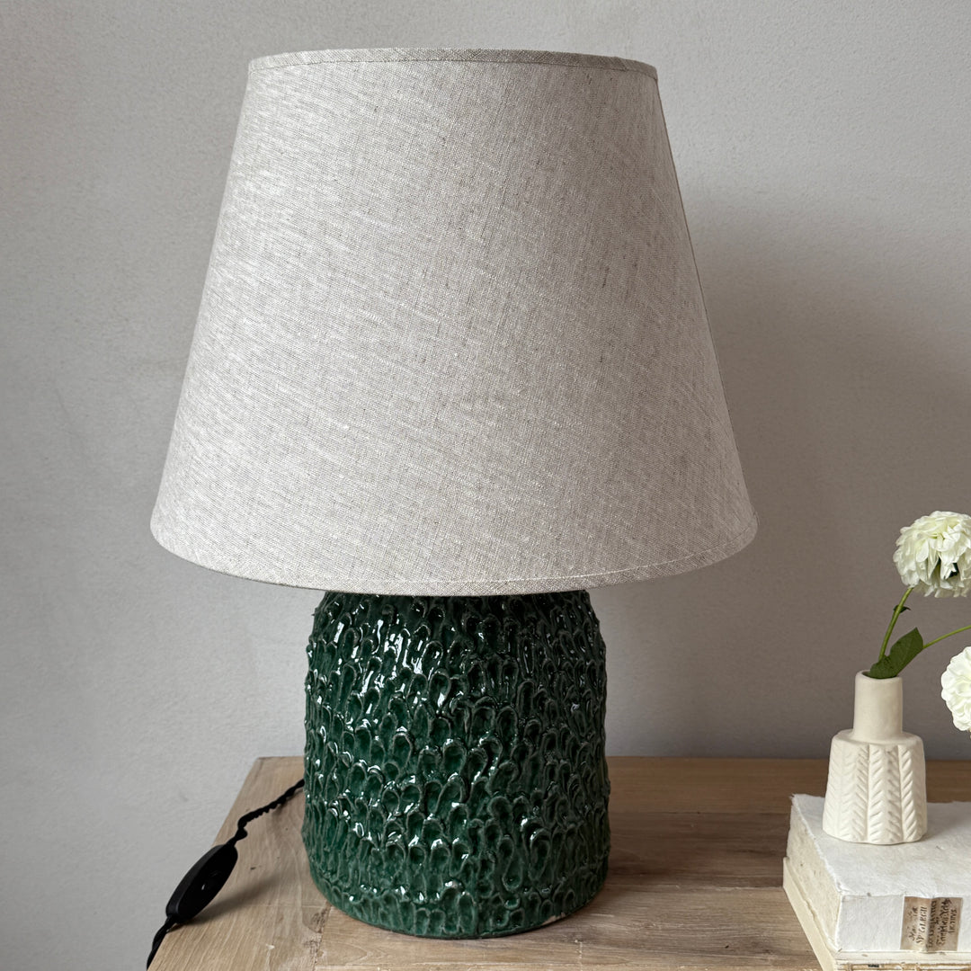 Green Glazed Ceramic Table Lamp