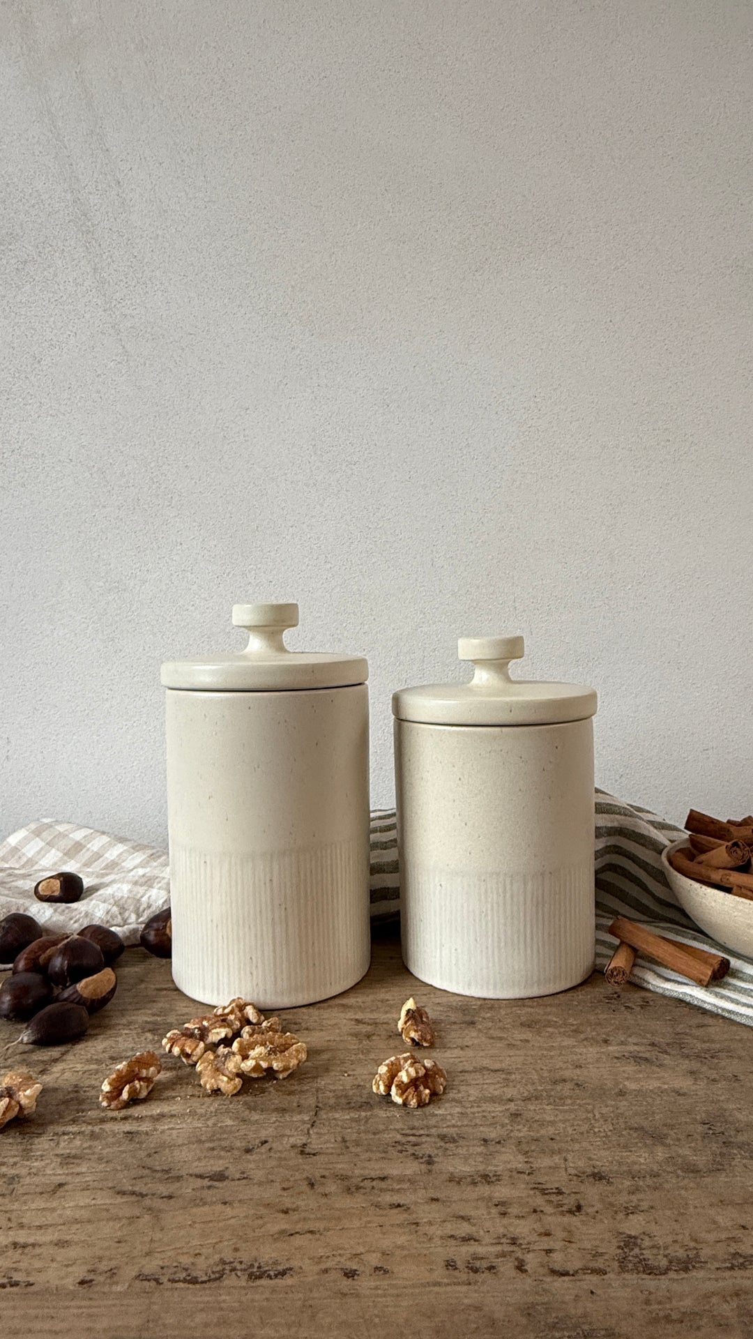 Cream Stoneware Storage Jar with Airtight Lid | Paloma