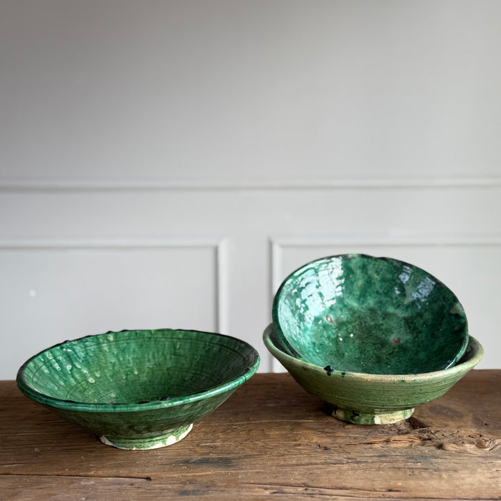 Moroccan Tamegroute Glaze Pottery Bowls