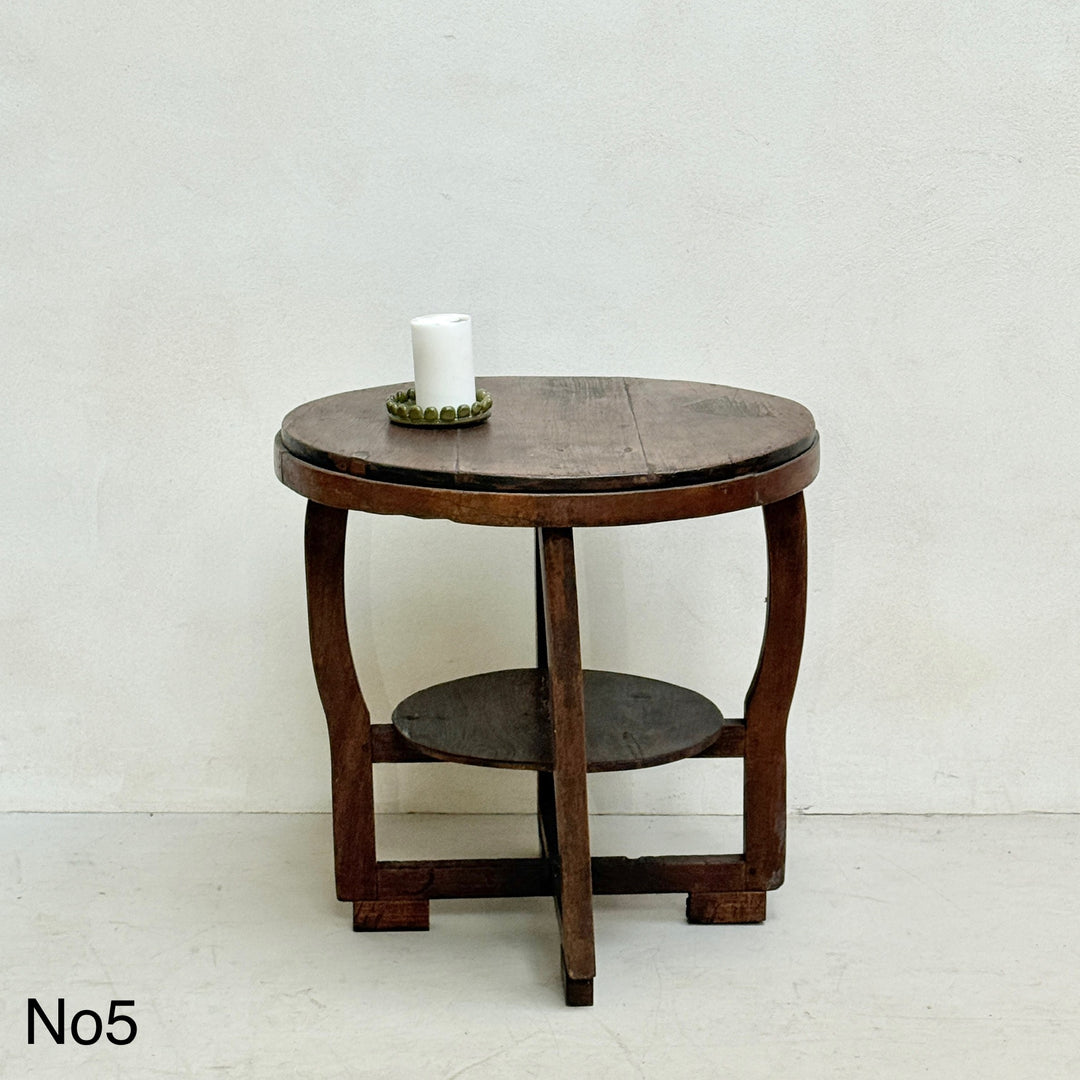 Antique Art Deco Round Side Tables