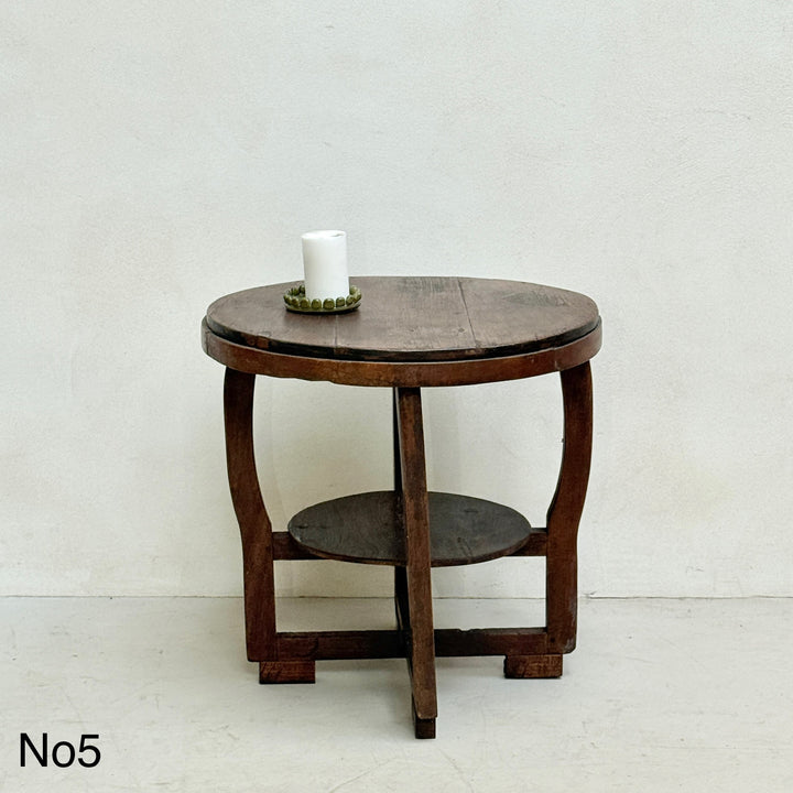 Antique Art Deco Round Side Tables