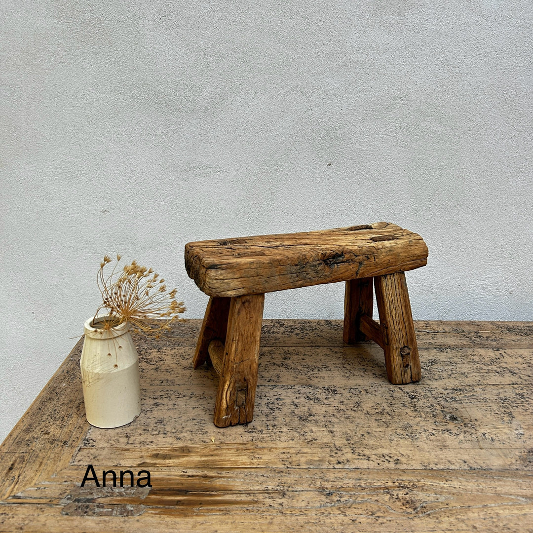 Antique rustic wood footstool (Select from photo)