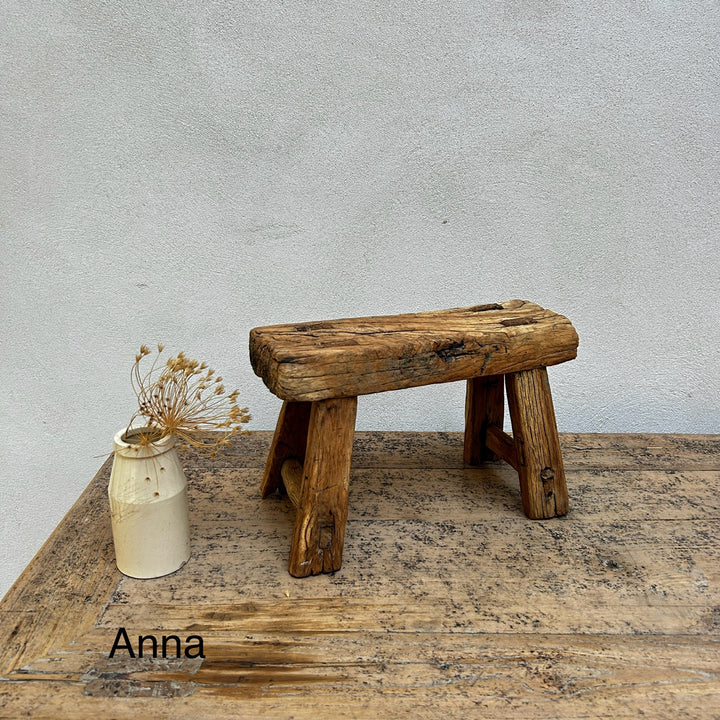 Antique rustic wood footstool (Select from photo)