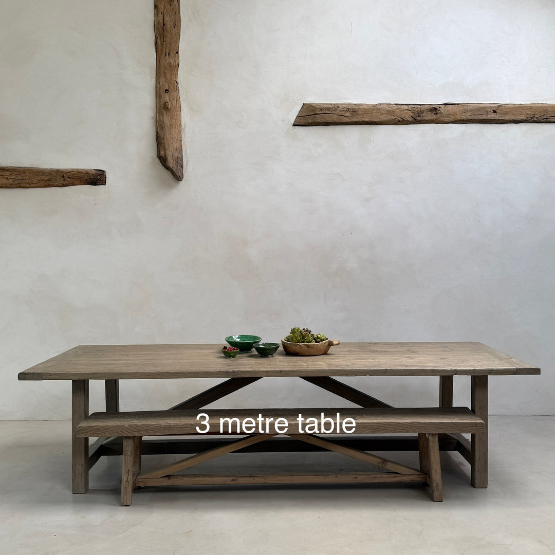 Reclaimed Elm Farmhouse Dining Table | Cambridge