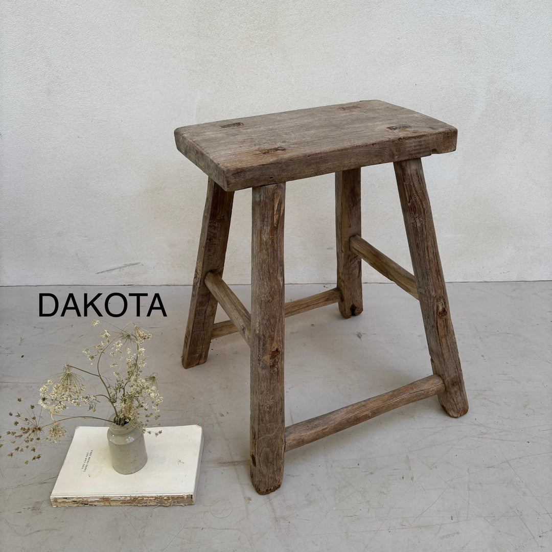 Rustic Wood Antique Stool (select from photo)