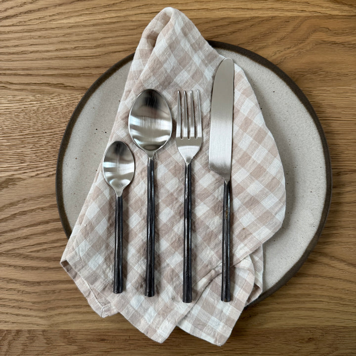 Steel Cutlery Set With Hand Forged Handles