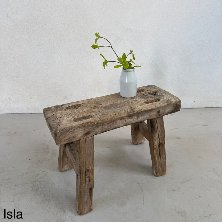 Antique rustic wood footstool (Select from photo)