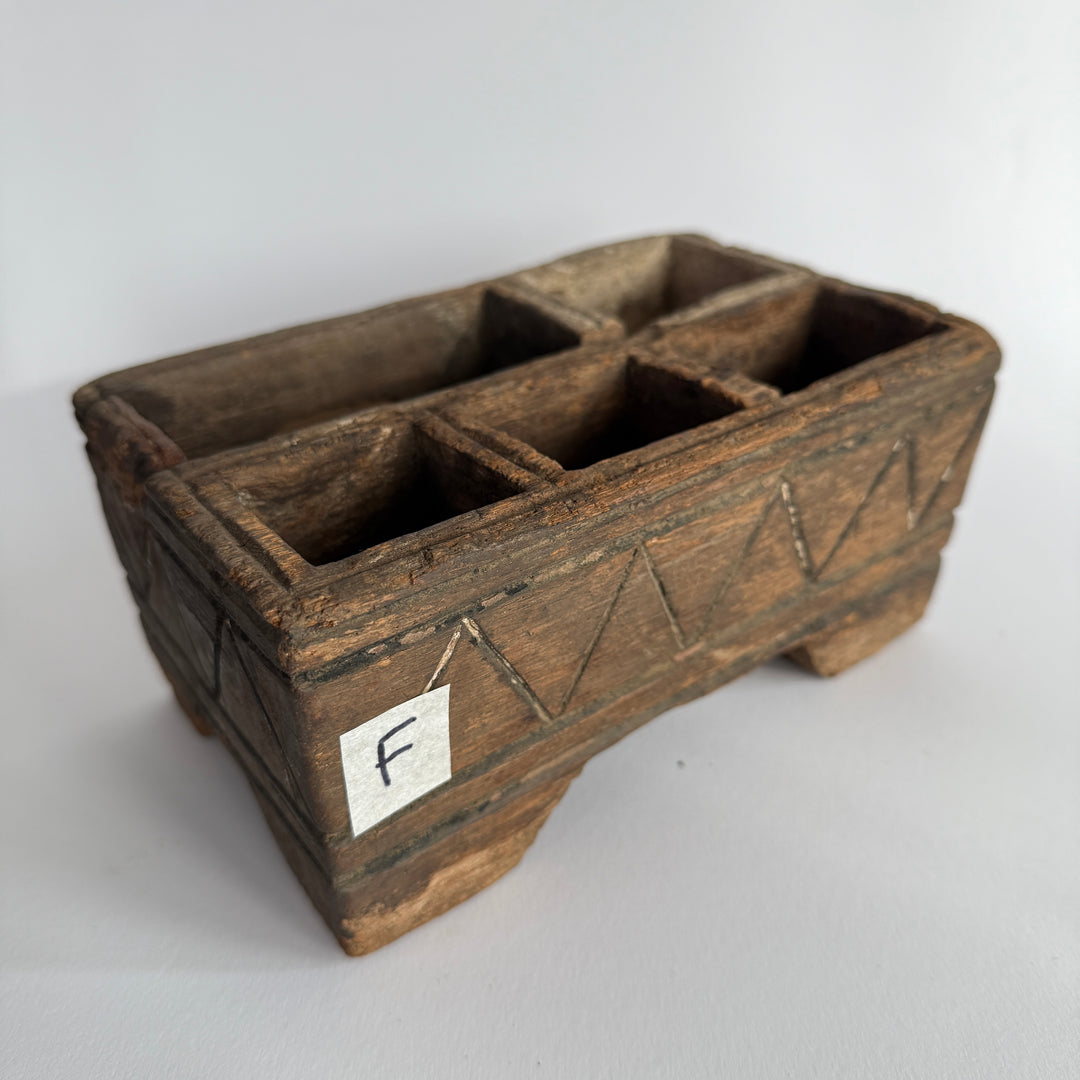 Rustic Antique Wooden Spice Tray