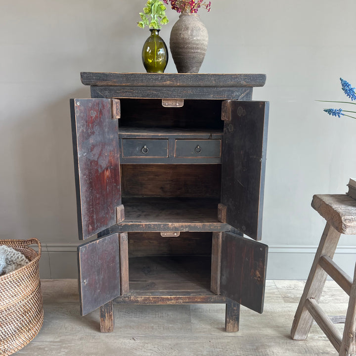 Antique small black cabinet | Stanley