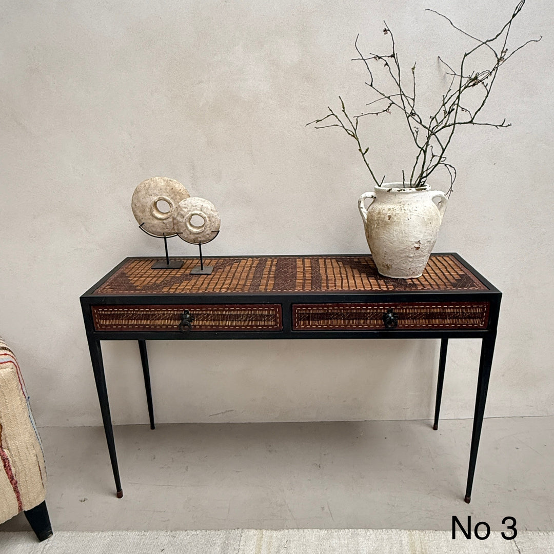 Handcrafted Nomadic Patterned Metal Console | Small