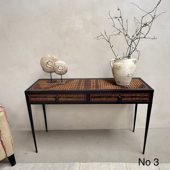 Handcrafted Nomadic Patterned Metal Console | Small