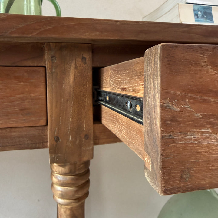 Reclaimed Dark Wood Console Table With Drawers | George