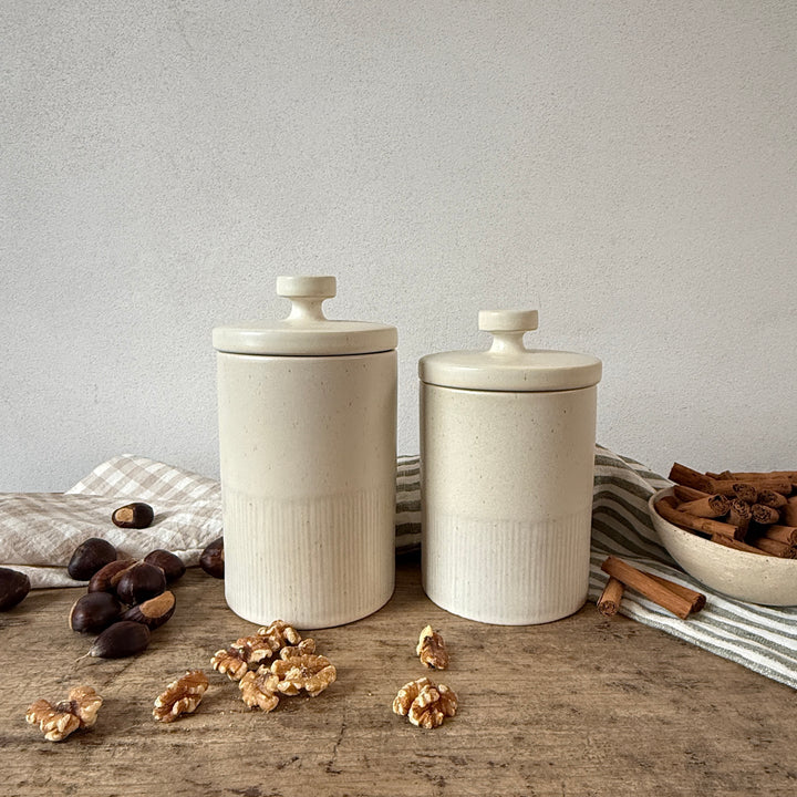 Cream Stoneware Storage Jar with Airtight Lid | Paloma