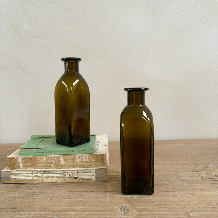 Vintage Green Glass Bottle | Cubic