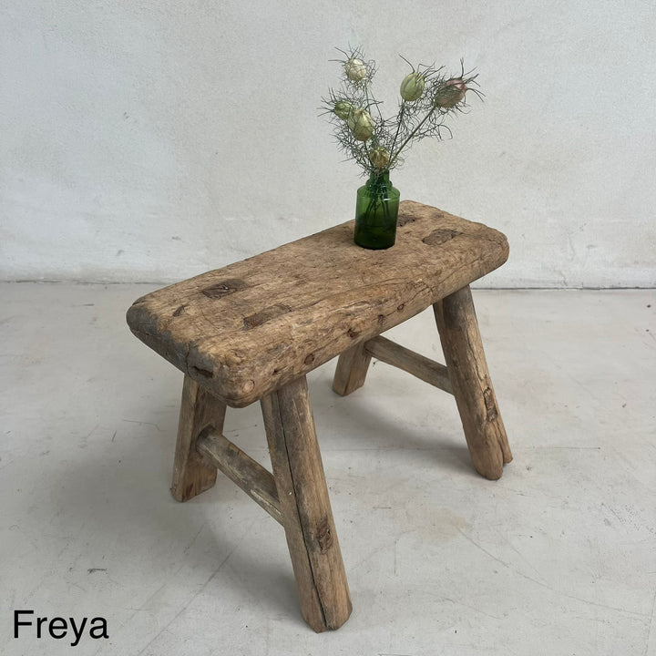 Antique rustic wood footstool (Select from photo)