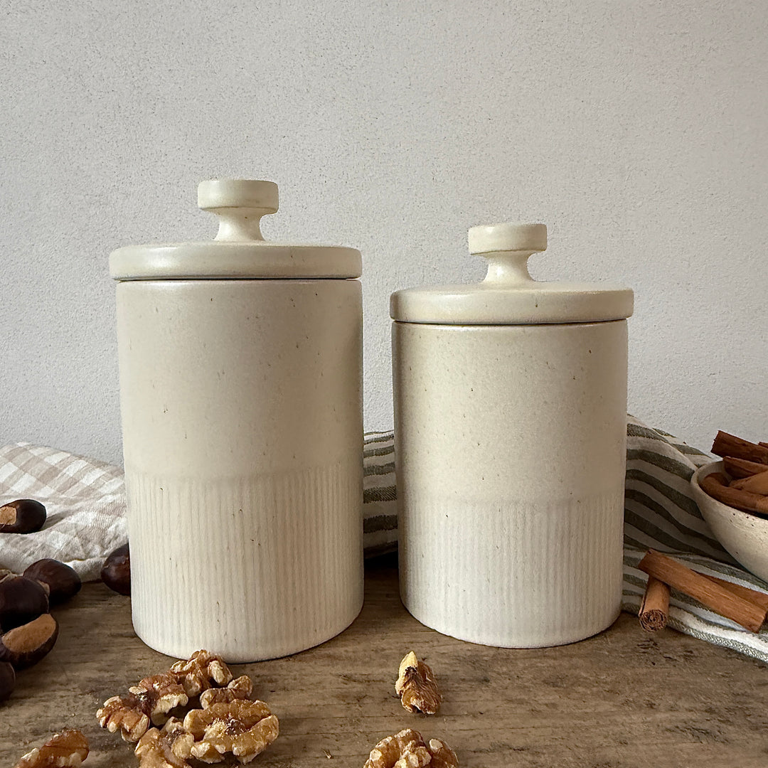 Cream Stoneware Storage Jar with Airtight Lid | Paloma