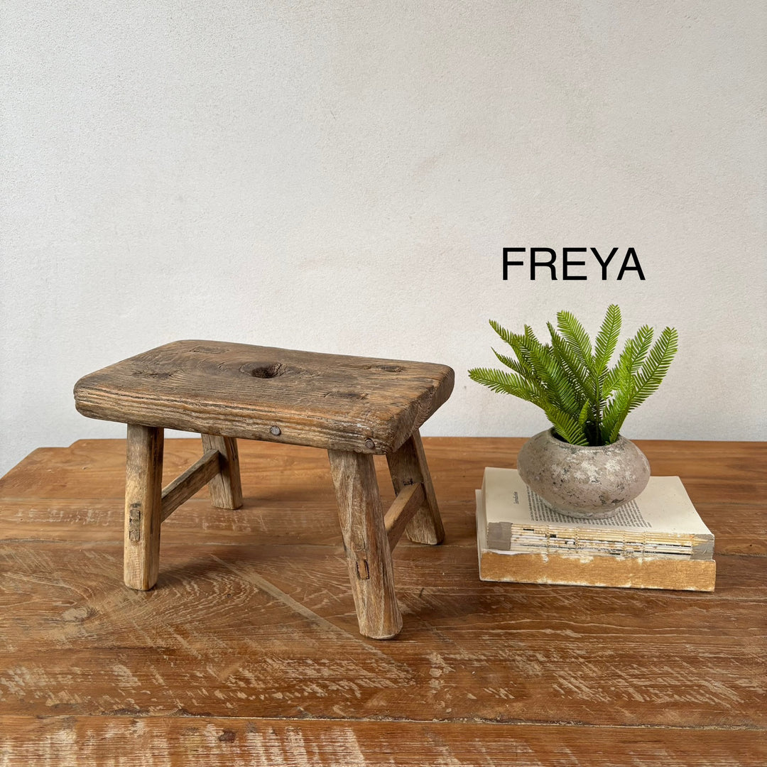 Antique rustic wood footstool (Select from photo)